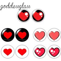 Glass Cartoon Doll round Eyes Heart Pupil Lovely 10pcs 12mm/18mm/20mm/25mm Round cabochon flat back Making findings Jewelry