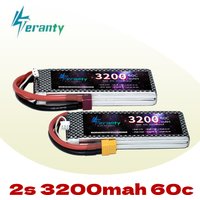 2pcs 7.4V 3200mAh Lipo Battery 2S Battery 60C With XT30 XT60 JST T Plug For RC FPV Car Quadcopter Airplane