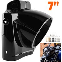 Motorcycle Accessories 7'' Round Headlight Nacelle Cover Black ABS Headlamp Front Cowl Fit For Harley Touring Road King 14-26