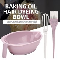 PP Hair Dye Mixing Bowl Set With Brush Tools Chemical Resistant 300ml Non Slip Base Easy Clean Kit For Salon and Home Use