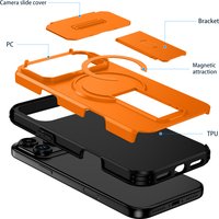 Luxury Magnetic Phone Case For iPhone 16 17 Pro Max 13 14 Pro 14 15 16 Plus 17 Air 5G Shell Slide Camera Protection Armor Cover