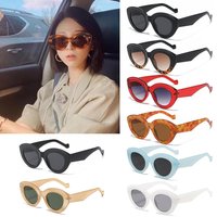Ins Popular Retro Eyewear Sun Glasses Oversized Sunglasses Thick Frame Oval Sun Glasses