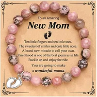 Women Bracelet New Mom Gifts Natural Stone Beaded Bracelet For Pregnant Women 1st Time Mothers Day Mom Mommy to Be Bracelet Gift