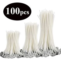 Multiple Sizes Waxed Cotton Thread Candle Wick 100pcs/set Smokeless Wick & Holder Candle Making Set Accessories Wicks Bracket