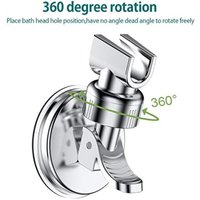 1Pc No Drill Removable Shower Head Bracket Adjustable Strong Suction Cup Shower Rack ABS Silver Bathroom Nozzle Fixed Base