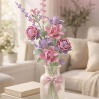 Building Block Flower Bouquet Set Exquisite Assembly Floral Model Eternal Flower Desktop Ornament Birthday Gift Holiday Gift