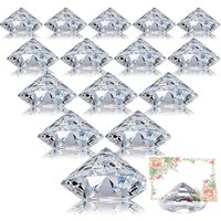 Diamond Place Card Holders Acrylic Table Number Holder Card Stands Crystal Diamond Party Decorations for Weddings Home Table