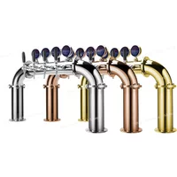 Custom Copper Bridge Beer Column Font 4 Tap Bar Dispenser Stainless Steel Beer Dispenser Beer Tower