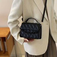 1pc Women'S Fashion Quilted Crossbody Bag, Solid, Adjustable Strap, Magnetic Closure, Casual Handbag