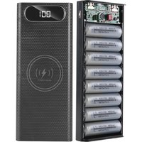 PD 22.5W USB Fast Charging Portable External 5V DIY 8*21700 Case Power Bank Shell Battery Charge Storage Box With Flashlight