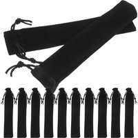 25pcs Drawstring Bag Pen Pouch Sleeve Holder Pen Case Gift Pencil Bag Storage Bag School Office Supplies (Black)