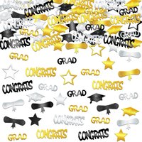15g Black Gold Doctor Hat Graduation Season Confetti for Celebrate Graduation Themed Party DIY Table Decoration Supplies