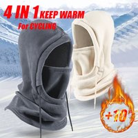 AliExpress NONE Unisex Winter Balaclava Knit Hood - Windproof Mask with Drawstring, Motorcycle Riding Headgea Warm Knitted Cap Cold Weather