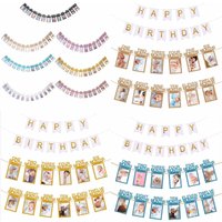 Baby First Happy Birthday Photo Banner 1-12 Months Photo Props Boy Girl Photograph Bunting Garland Baby Shower Party Decoraton