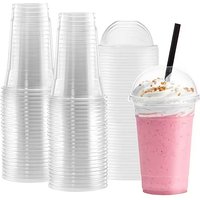 10PCS 12oz Clear Plastic Disposable Cups for Cold Drinks Bubble Tea Iced Coffee Juice Smoothie Party Drinkware
