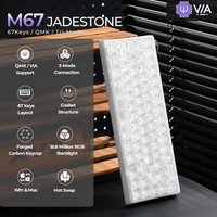 XVX M67 JadeStone Forged Carbon VIA Tri-Mode Wireless Mechanical Keyboard with Transparent Keycaps