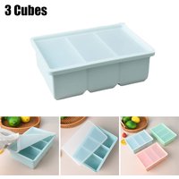 1pcs Giant Storage For Food Meal Sauce With Lid Silicone Freezer Trays Extra Large Soup Ice 3 Cubes Tray Food Freezing Molds