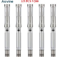 5/1 PCS Asvine V200 Titanium Fountain Pen Vacuum Filling Asvine EF F M Nib Clear Transparent Acrylic Stationery School Supplies