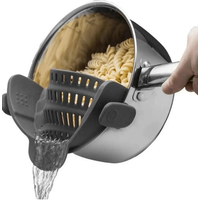1pc Adjustable Silicone Clip-On Strainer for Pots, Pans, and Bowls - Handheld Drainer for Noodles, Pasta