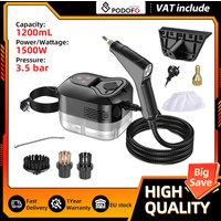 Podofo Hochtemperatur-Druckdampfreiniger 1500W 1,2L Großer Wassertank Dampfreinigungsmaschine für die Reinigung von Haushalt und Küche in verschiedenen Bereichen
