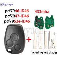 jingyuqin 3 Buttons 433MHz For Renault Trafic Vivaro Primastar Movano Dacia PCF7946 7947 7952E Chip Smart Remote Car Key Fob