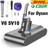 21.6 6000mAh YH5 V8 Batterie au lithium de remplacement pour Dyson V8 SV10 Batterie compatible avec les aspirateurs balais sans fil Dyson V8 - V8 Animal V8 Absolute V8 Motorhead Aspirateur Batterie de