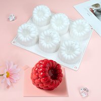 6-cavity Raspberry Mousse French Dessert Cake Decorating Tools 3D Lemon Shape Fruit Silicone Mold Cake Moulds Pastry Baking Tool