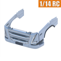 1:14th Scale RC Truck Plastic simulation Front Grille Kit with Headlights for Tamiya for VOLVO FH16 750 Model Car DIY