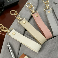 Custom Name Number PU Leather Keychain Rope Metal Laser Personalize Men's and Women's Bag Keyring Lanyard Car Key Chain Ring