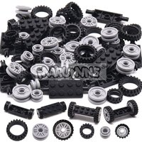 MARUMINE 70PCS Building Blocks Wheel Tire MOC Bricks Car Track Vehicle Parts Accessories 40687 42610 92402 61254 56902 Compatile