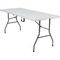 Sturdy 180cm x 70cm x 74cm Trestle Table for Camping, Weddings, Markets, Gardens, and Picnics (White)