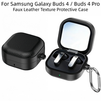For Samsung Galaxy Buds 4/ Buds 4Pro with Cleaning Kit Faux Leather Texture Full Drop Protective Cover for Samsung Galaxy Buds 4