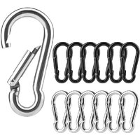 6Pcs 304 Stainless Steel M4 M5 M6 Multifunctional Spring Snap Carabiner Quick Link Lock Ring Hook