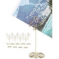 10Pcs Three‑dimensional Metal Photo Holder with Base Airplane Shape Gold Desktop Card Holder with Base Electroplating