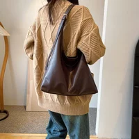 New Retro Tote Bag for Women Large Shoulder Bag Simple Commuter Bag Handmade Tote