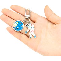Space Explore Astronaut Keychain Planet Universe Spaceman Escape From The Earth Rocket Key Holder Car Keyring Purse Pendant Gift