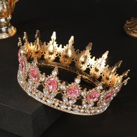 1pc Luxury Diamond Crystal Princess Bridal Crown,for Birthday Wedding Party Exquisite Elegant Women Decoration Crown Headpiece B