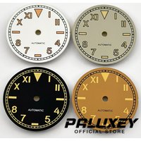 NH35 29mm Retro Matte White Gray Orange Black Watch Dial Green Luminous Watch Faces for NH35 NH36 ETA 2824 Miyota 8215 Movement