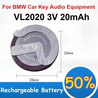 2pcs-10pcs VL2020 3V 20mAh Rechargeable Lithium Battery with 105 Degree Foot for BMW Car Key Audio Equipment Battery