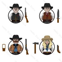 N405 RDR2 Game Character Building Bricks Mini Model Figures Doll Western Cowboy Police Cartoon Toys For Kids Christmas Gifts N40