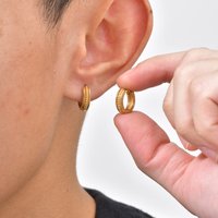 Vnox Trendy Stainless Steel Hoop Earrings for Men Women, Simple Minimalist Earrings Punk Earring with Pierced Ears Jewelry Gifts