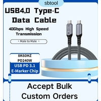 8K USB4 Type C Cable 40Gbps 240W PD3.1 QC4.0 ForThunderbolt 4 Fast Charging Cable Thunderbolt3 USB C to C Data Transfer