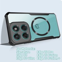 Airbag Shockproof Magnetic Clear Case for Motorola Siganture Edge 70 Pro Ultra Fusion Plus 60 50 G67/86/56/85 Transparent Cover