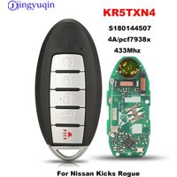 jingyuqin KR5TXN4 S180144507 Remote Smart Car Key For Nissan Kicks Rogue 2018-2021 433 Mhz 4A/pcf7938x Chip 4BTN Keyless