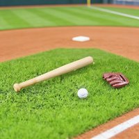 1/12 Dollhouse Miniature Baseball Bat Glove Three-piece Set DIY Dolls House Outdoor Scene Decor Accessory