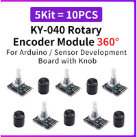 5 Kit KY-040 Rotary Encoder Module 360° Brick Sensor Board with 15x17mm Knob Button for Arduino Development
