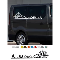 Car Body Side Sticker Graphics Mountain Compass Tree Decor Decal Vinyl Cover Auto Truck SUV Camper RV Van Minivan MPV Decoration