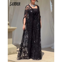 Muslim Plus Size A Line Luxurious Beaded Evening Dress Kaftan Prom Gown Women Party Elegant Customized Sequins Caftan Chic Robe
