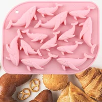 VERIDIAN 13-Cavity Whale Silicone Molds Fondant Candy Chocolate Mould Silicone Gummy Whale Baking Mold for Cake Decoration
