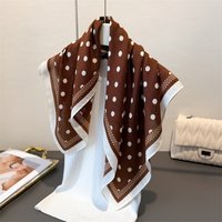 65*65cm Polka Dot Print Cotton Feel Headscarf Spring Autumn Warm Scarves Neck Tie for Women Wrap Decoration Soft Foulard Bandana
